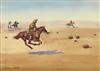 LEONARD H. REEDY Three Western watercolors.